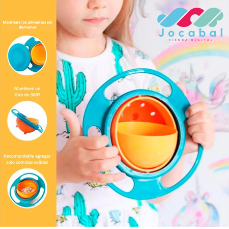 2x1 Plato Bowl Antiderrame / Evita limpiar constantemente durante la comida de tu bebe