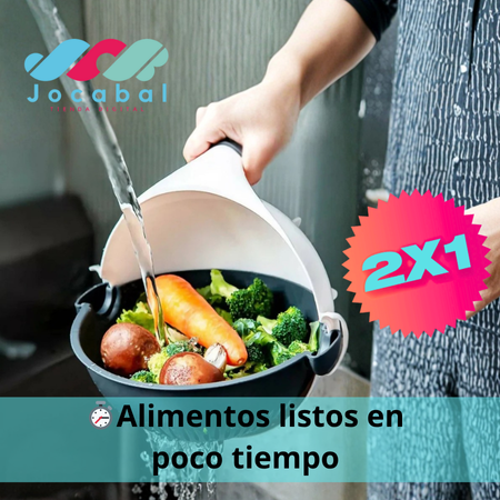 Ahorra tiempo al cocinar / Colador Giratorio 2x1