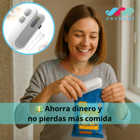 Mini Sellador de bolsas Recargable - USB / Ahorra dinero y no pierdas mas comida