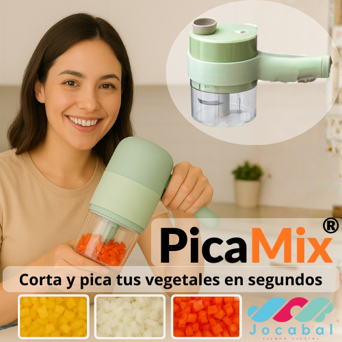 PicaMix® - Cortador, Picador, Triturador de Vegetales Recargable